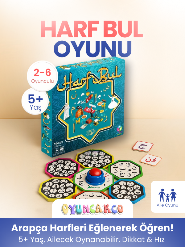 Harf Bul Arapça Harf Öğrenme Oyunu | 5+ Yaş Aile Oyunu