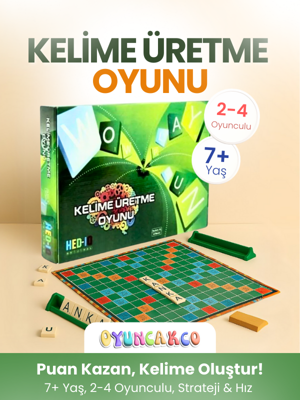 Kelime Üretme Zeka ve Strateji Oyunu | 7+ Yaş Eğitici Masa Oyunu