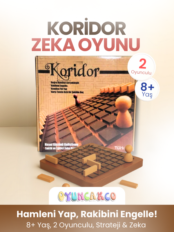 Koridor Strateji ve Zeka Oyunu | 2 Kişilik Taktiksel Hamle Oyunu / 8+ Yaş