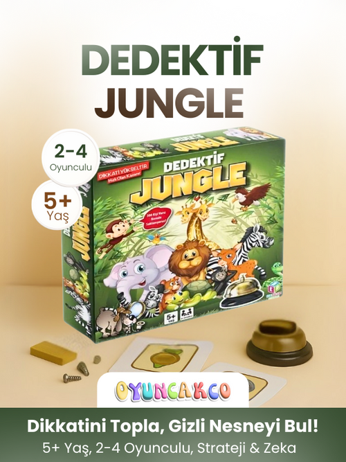 Dedektif Jungle Zeka ve Gözlem Oyunu | 5+ Yaş Gizli Nesne Bulma Oyunu