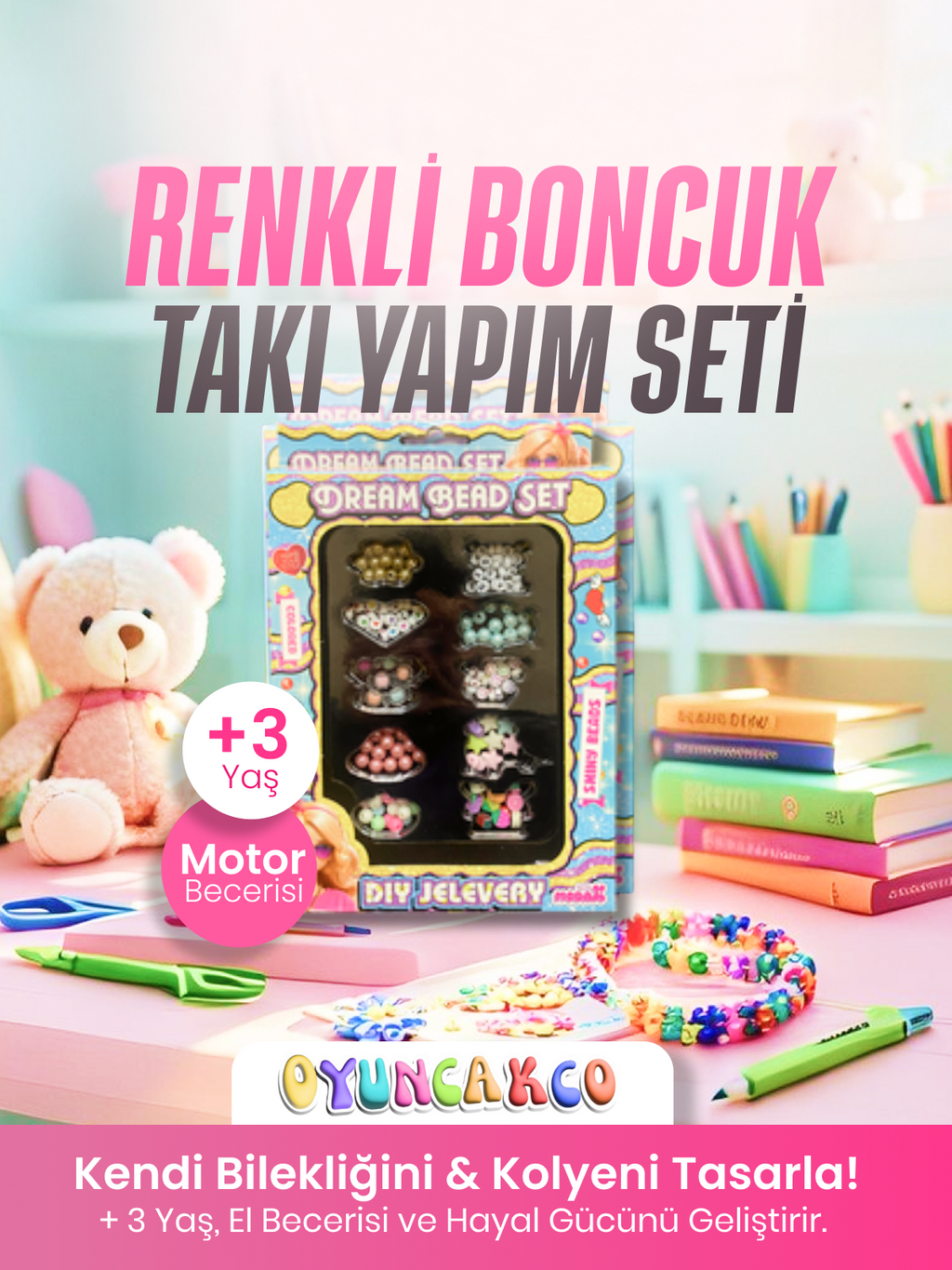 Dream Bead Set Renkli Boncuk Takı Yapım Seti | 3+ Yaş El Becerisi Oyunu