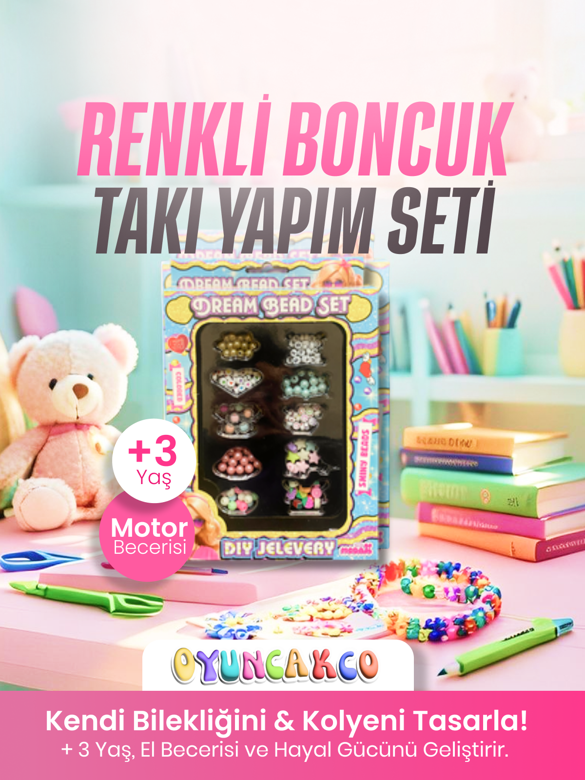 Dream Bead Set Renkli Boncuk Takı Yapım Seti | 3+ Yaş El Becerisi Oyunu