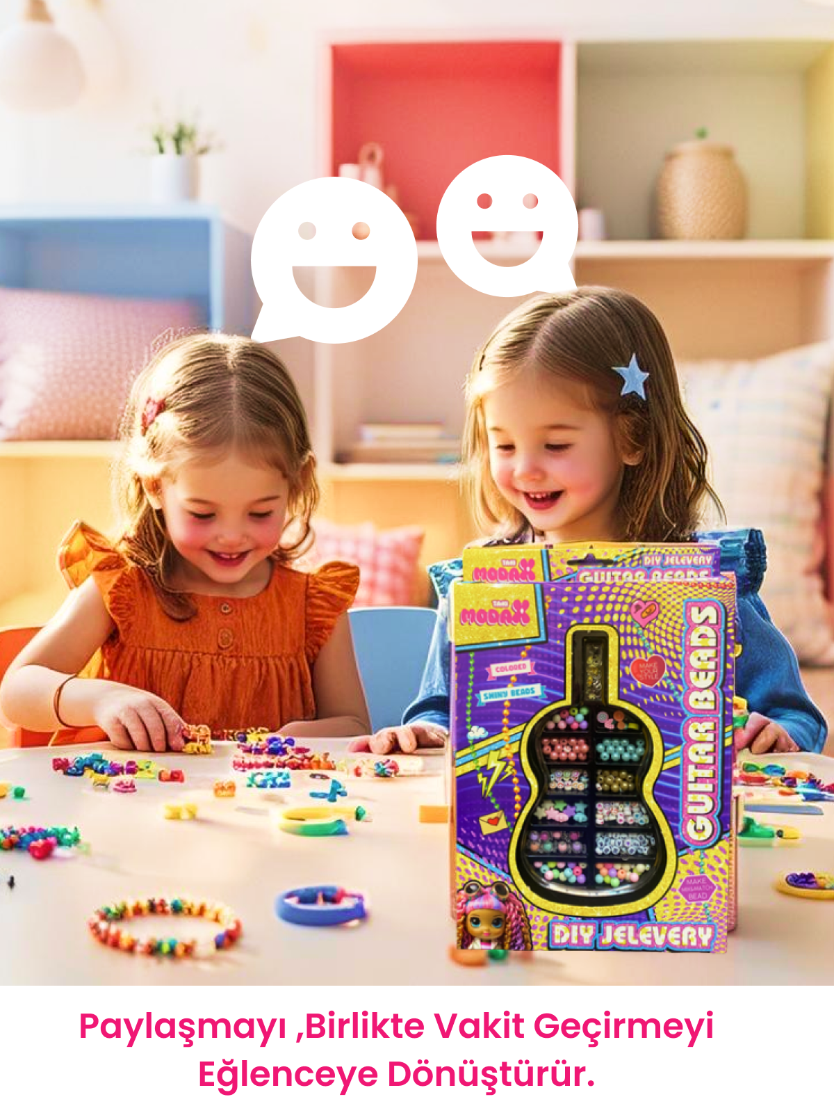 Gitar Beads Takı Yapım Seti | 3+ Yaş Boncuklu El Becerisi Oyunu